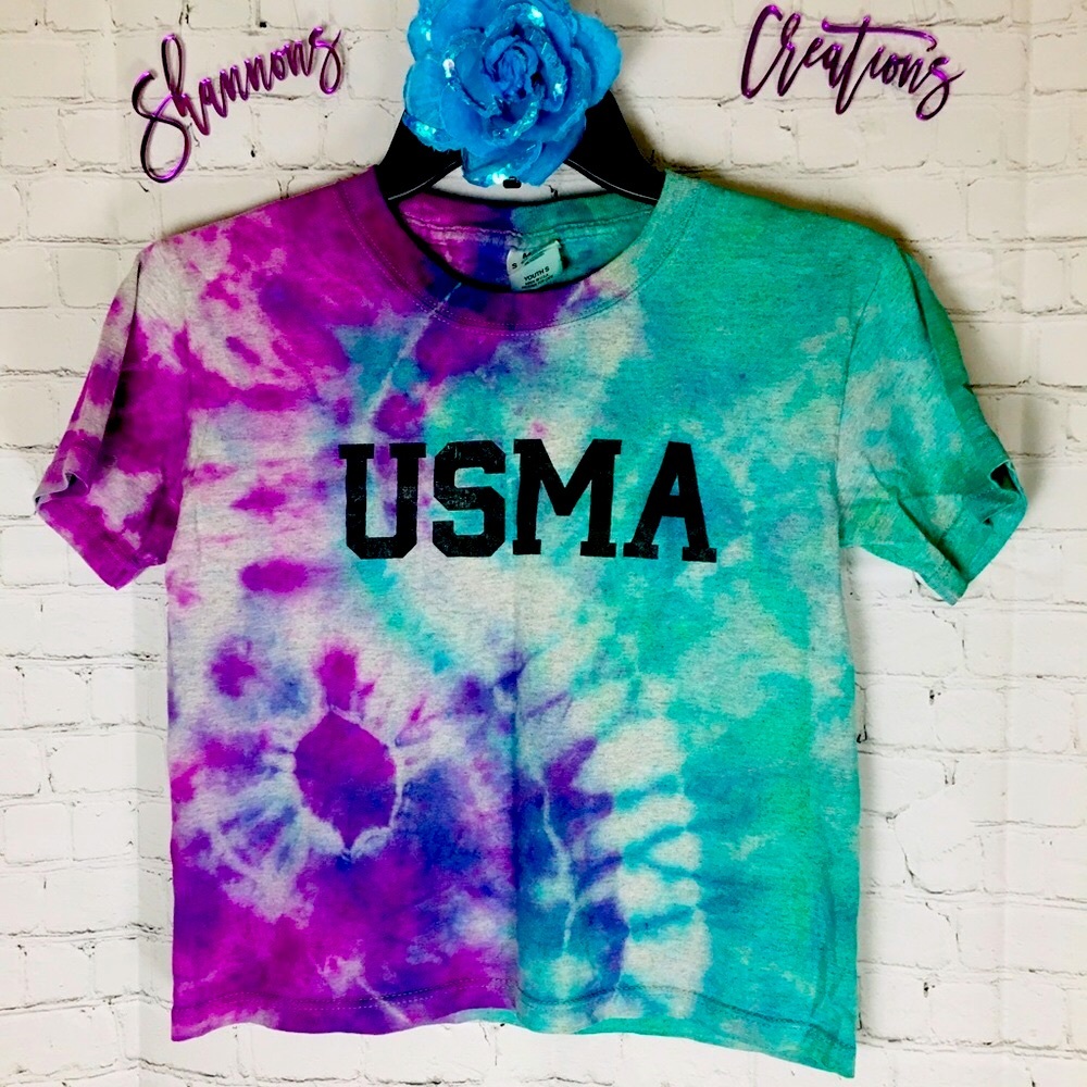 ☮️ Handmade Tie Dye Army Crop Top 💟